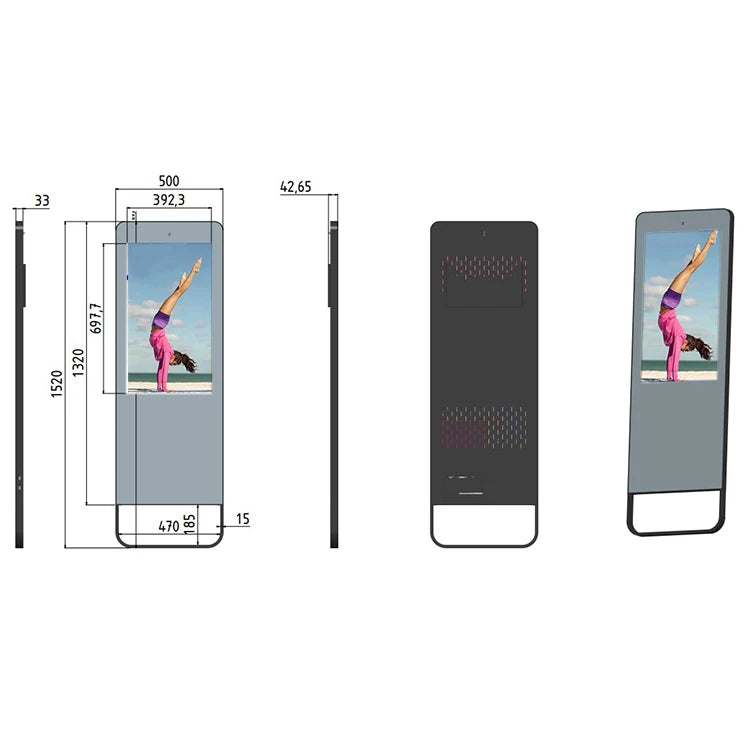 21.5Inch 1920x1080 Smart Fitness Mirror Display Android7.1 RK3288 Touch Fitness Mirror